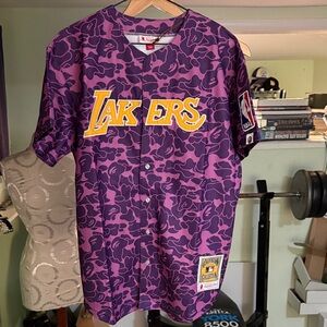 BAPE x Mitchell & Ness LA Lakers Jersey Purple Camo, NWT
